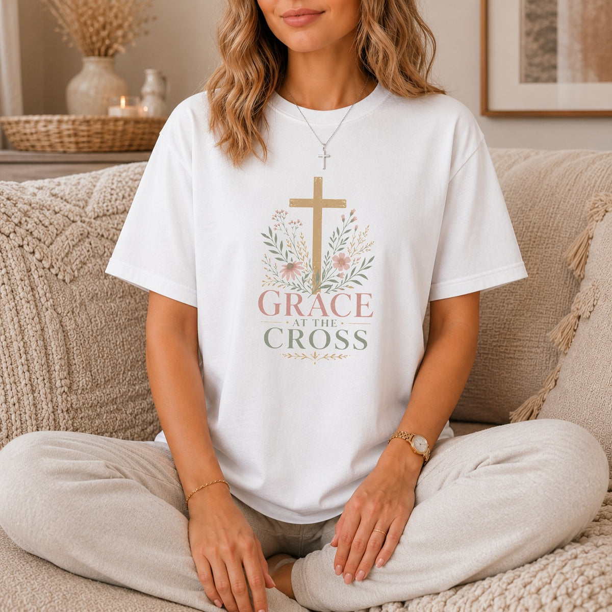 Grace At The Cross Botanical T-Shirt