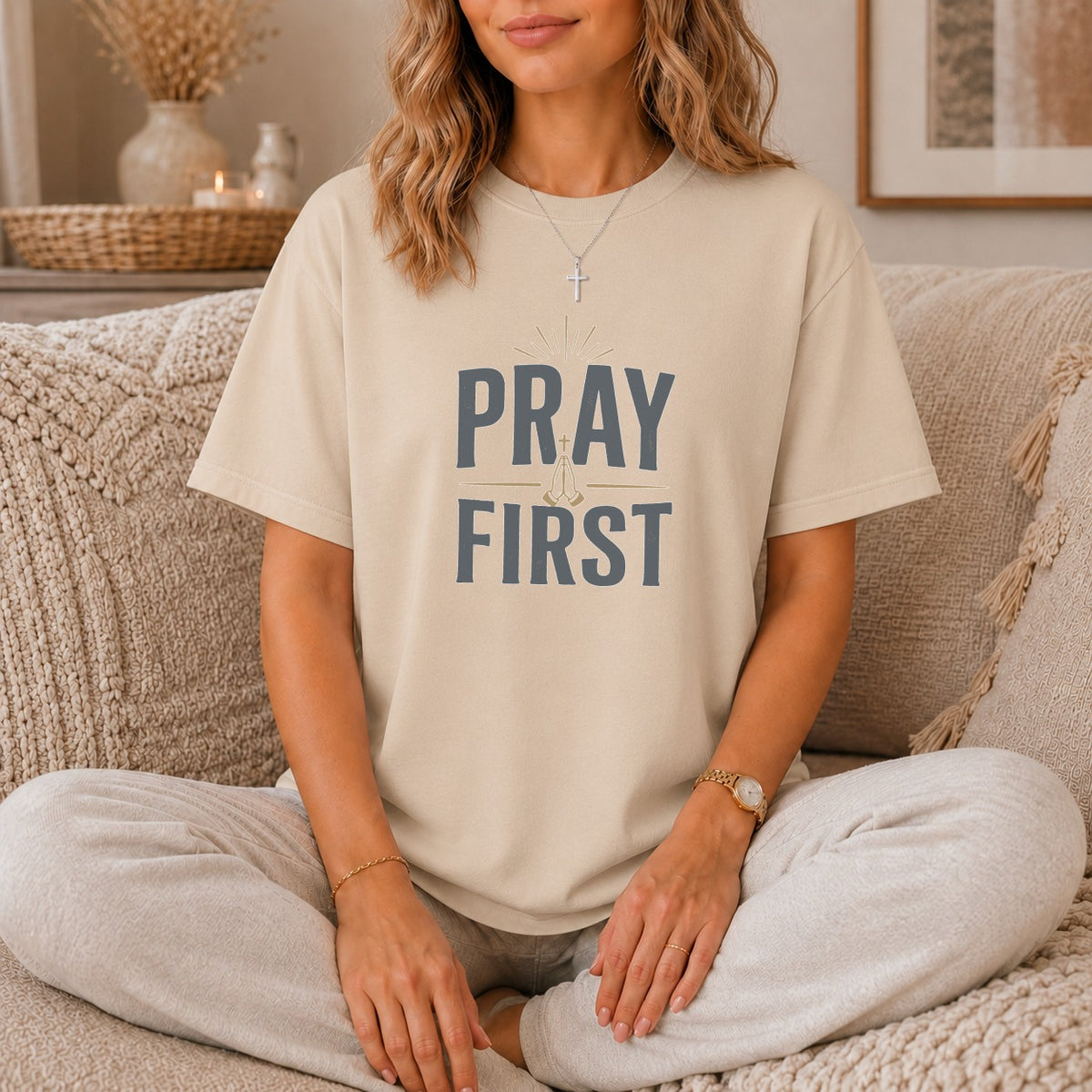 Pray First Faith Graphic T-Shirt