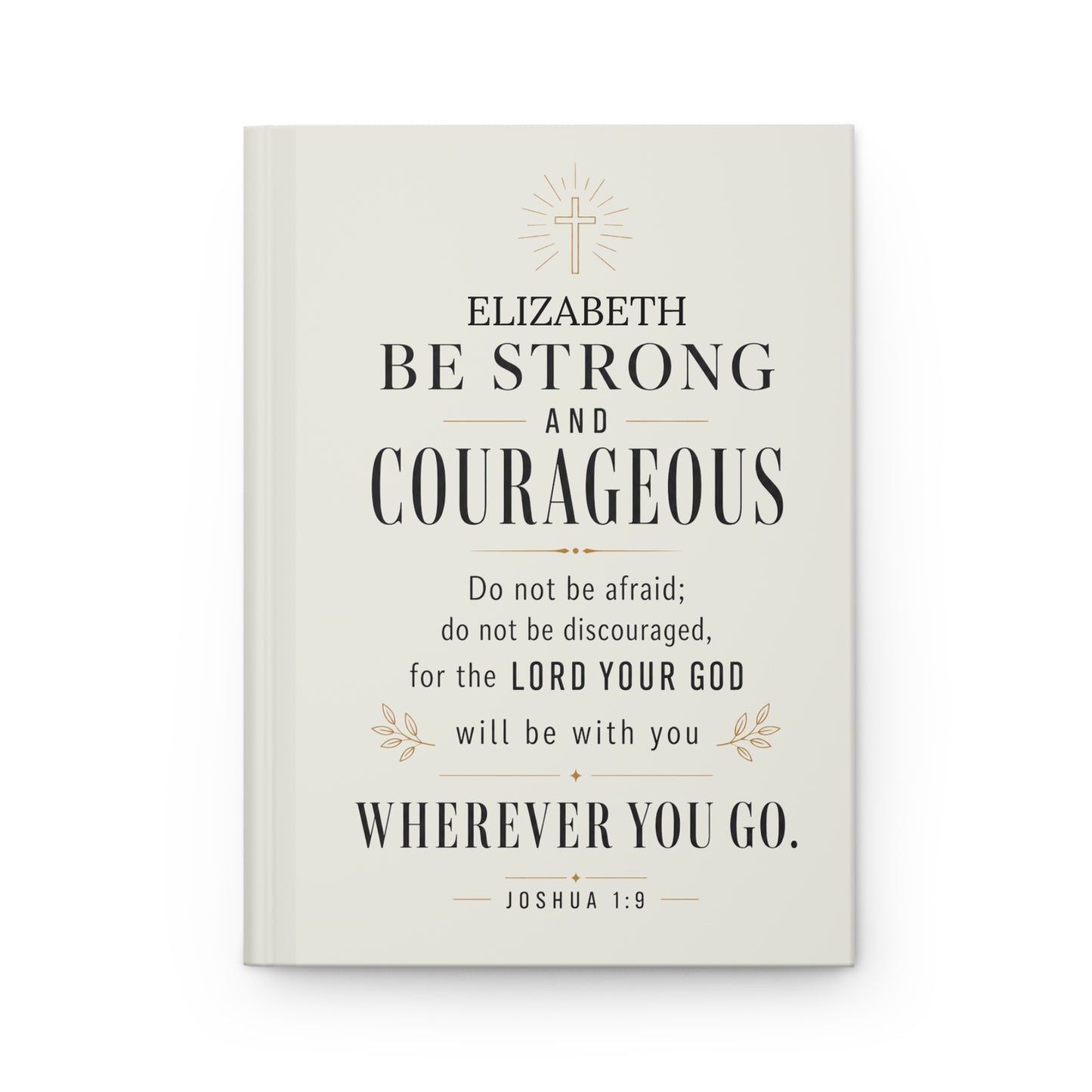 Be Strong and Courageous Healing Journal — personalized front cover closeup | Nordenzi