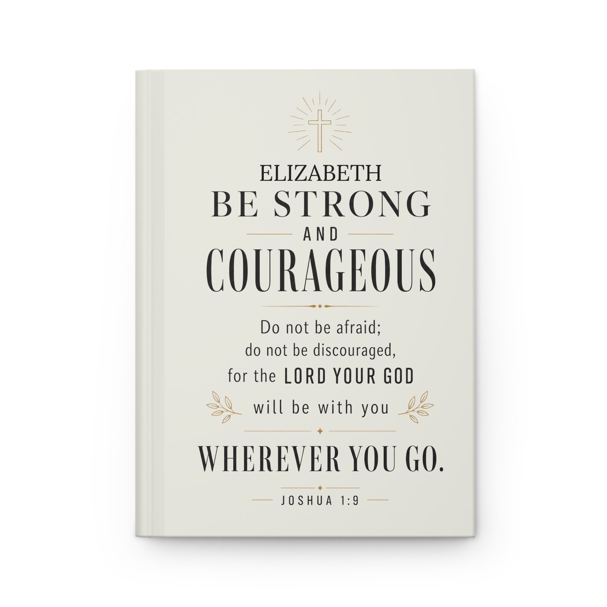 Be Strong and Courageous Healing Journal — personalized front cover closeup | Nordenzi