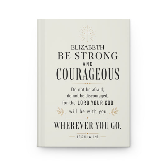 Be Strong and Courageous Healing Journal — personalized front cover closeup | Nordenzi