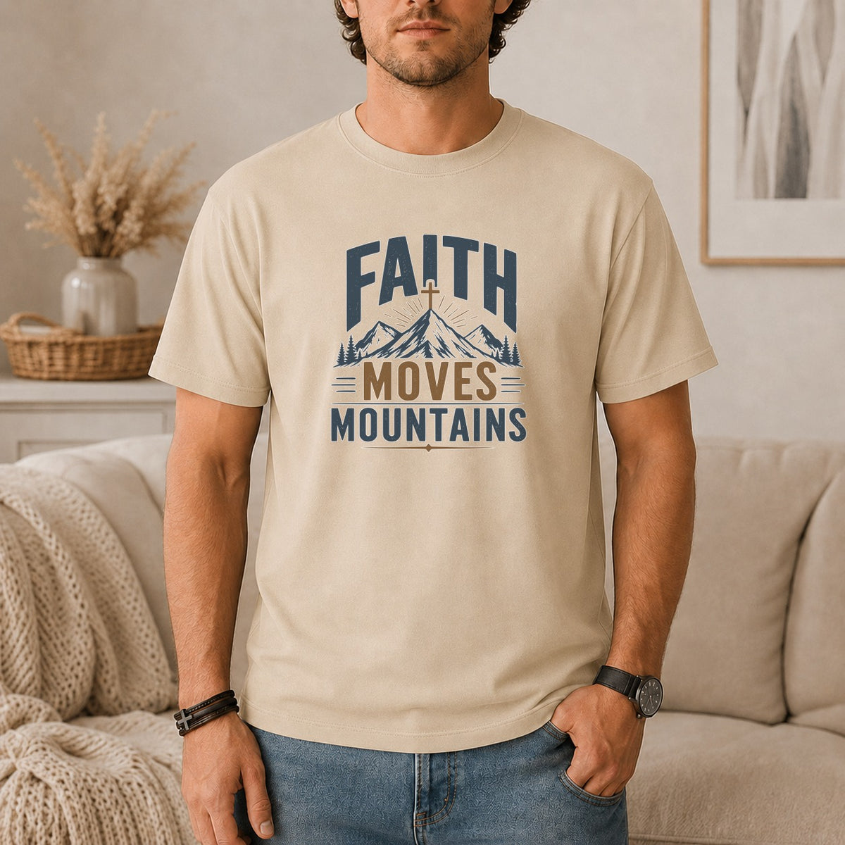 Faith Moves Mountains Vintage T-Shirt