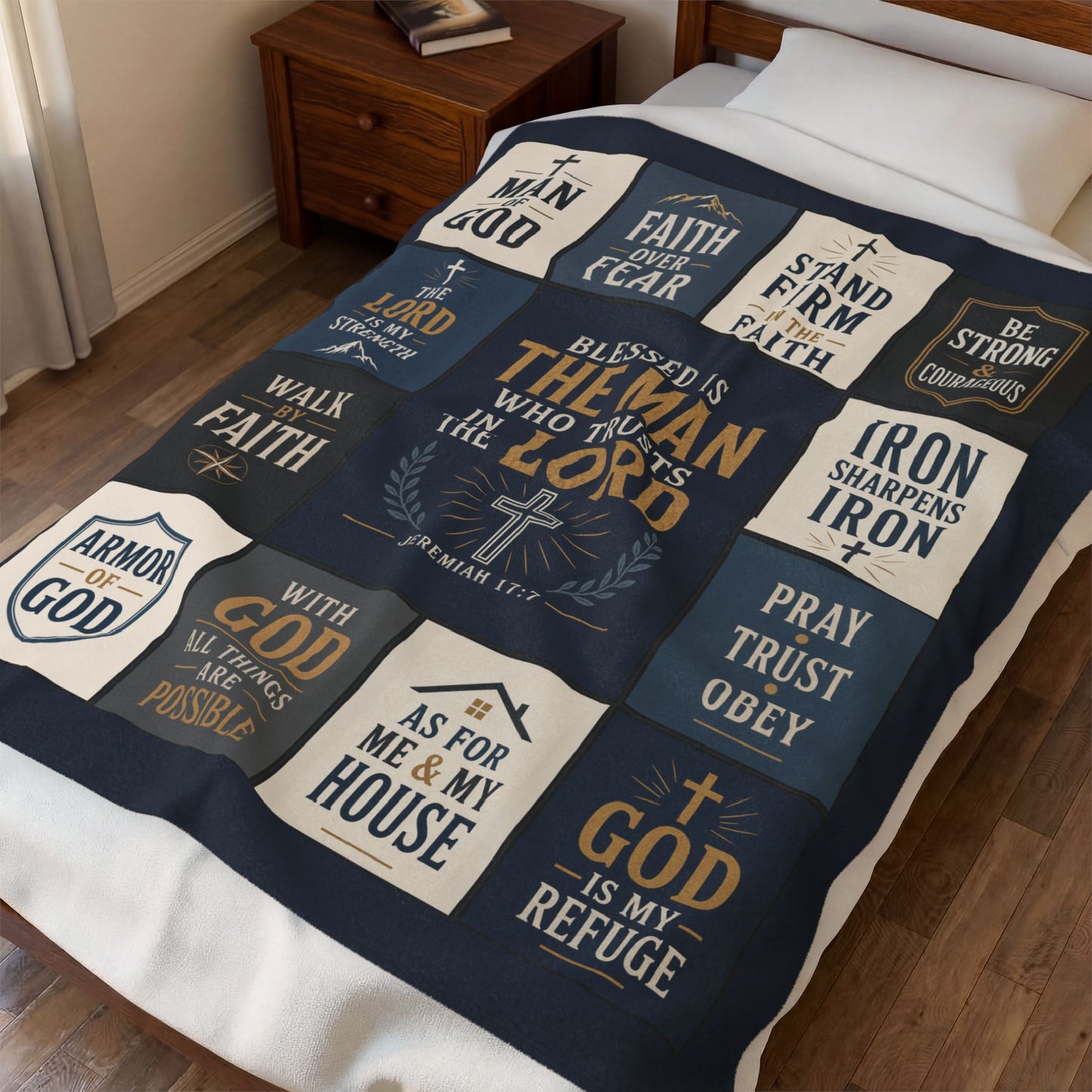 Man of God Blanket – Scripture Throw for Dad, Grandpa & Pastor