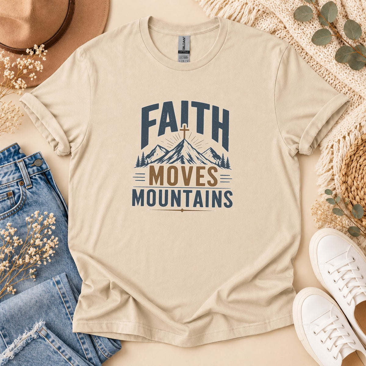 Faith Moves Mountains Vintage T-Shirt