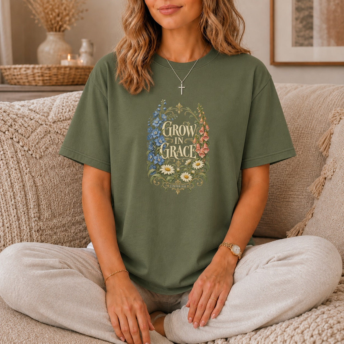 Grow In Grace Vintage Botanical T-Shirt
