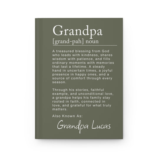 Grandpa Definition Personalized Journal – Christian Keepsake Gift for Papa, Pop & Grandpa