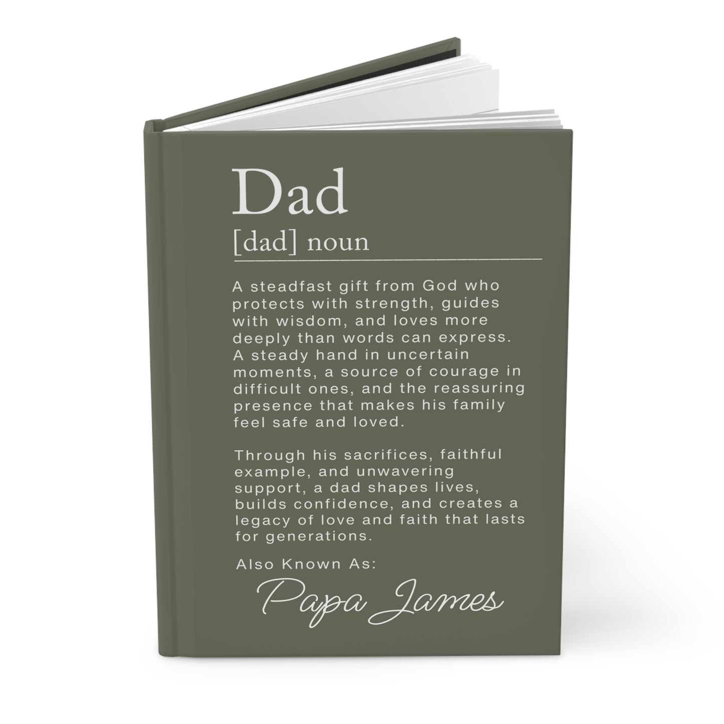 Dad Definition Personalized Journal – Christian Keepsake Gift for Father's Day & Birthdays