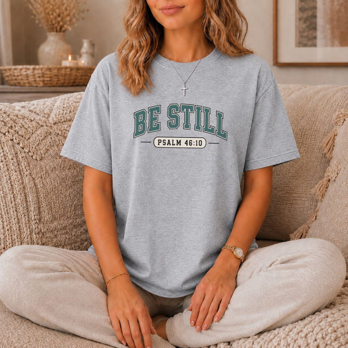 Be Still Psalm 46:10 Collegiate T-Shirt