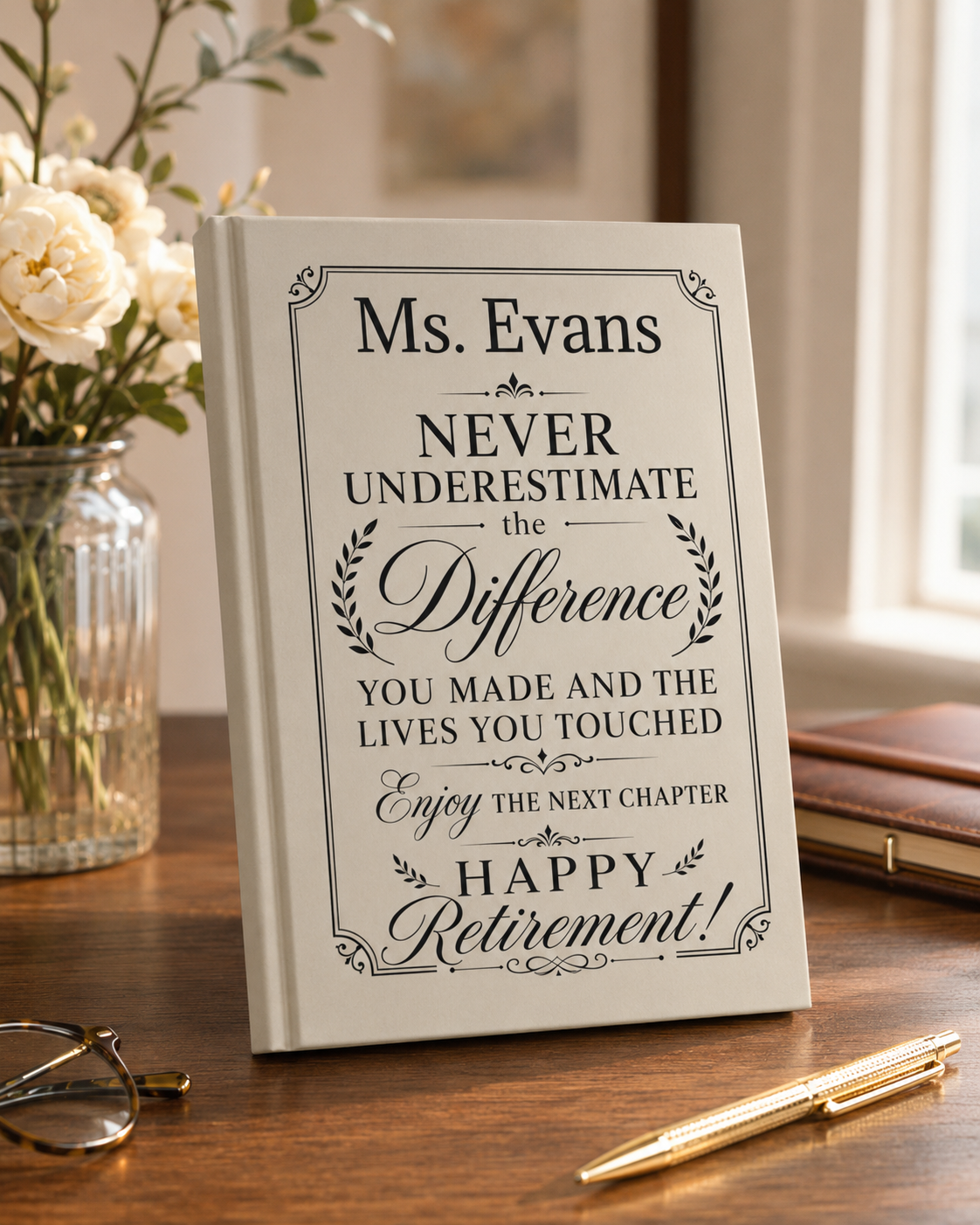 Personalized Retirement Gift Journal — Custom Name & Photo Keepsake