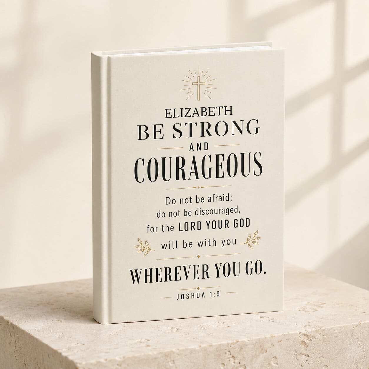 Be Strong and Courageous Hardcover Journal — Healing & Encouragement Gift for Illness (Joshua 1:9)