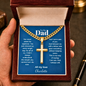 To My Dad Cuban Chain Cross Necklace | God Blessed Me With You | Personalized Christian Gift for Dad
