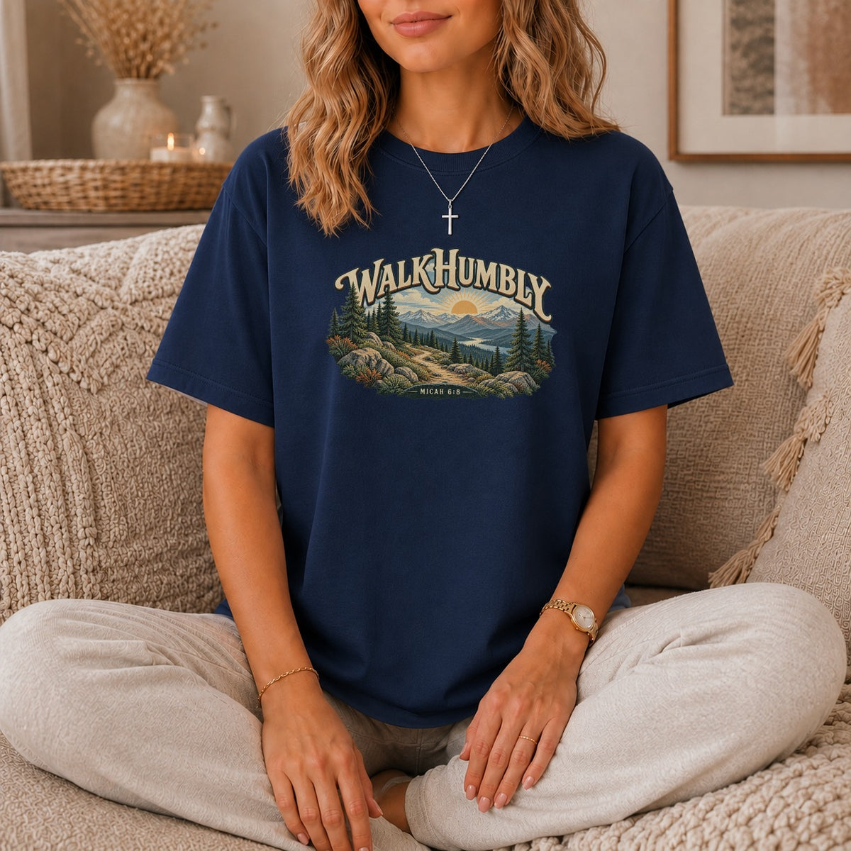 Walk Humbly Micah 6:8 Mountain T-Shirt