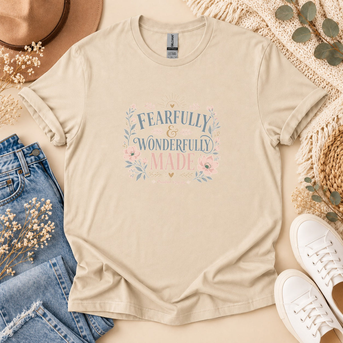Fearfully Wonderfully Made Floral T-Shirt