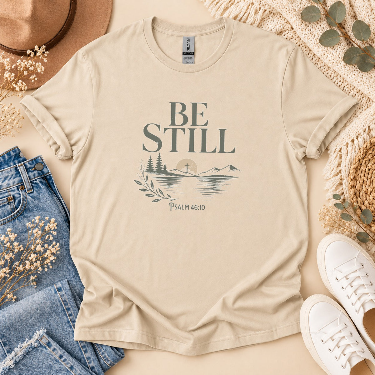 Be Still Psalm 46:10 Nature T-Shirt