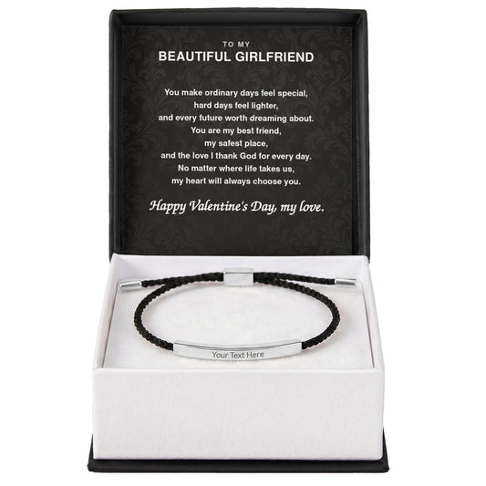 Valentine's Day Gift for Girlfriend – Engraved Nylon Bracelet