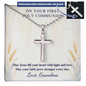 On Your First Holy Communion – Engraved Cross Necklace with Ball Chain