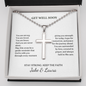 Get Well Soon Cross Necklace with Personalized Card – Engraved Faith Gift for Someone Sick
