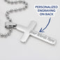 Personalized Cross Necklace for Grandma with Ball Chain – Christian Grandmother Gift