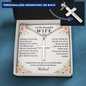 To My Beautiful Wife Cross Necklace – Engraved Soulmate Gift from Husband