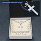 Personalized Cross Necklace for First Communion – Engraved Ball Chain Keepsake Gift