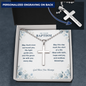 Personalized Baptism Gift for Boy – Engraved Cross Necklace