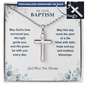 Personalized Baptism Gift for Boy – Engraved Cross Necklace