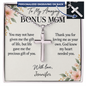 Personalized Cross Necklace for Bonus Mom with Ball Chain – Engraved Gift from Bonus Son or Daughter