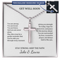 Get Well Soon Cross Necklace with Personalized Card – Engraved Faith Gift for Someone Sick