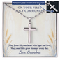 On Your First Holy Communion – Engraved Cross Necklace with Ball Chain
