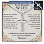 To My Beautiful Wife Cross Necklace – Engraved Soulmate Gift from Husband