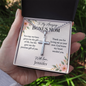 Personalized Cross Necklace for Bonus Mom with Ball Chain – Engraved Gift from Bonus Son or Daughter