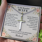 To My Beautiful Wife Cross Necklace – Engraved Soulmate Gift from Husband