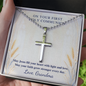 On Your First Holy Communion – Engraved Cross Necklace with Ball Chain