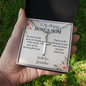 Personalized Cross Necklace for Bonus Mom with Ball Chain – Engraved Gift from Bonus Son or Daughter