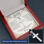 To My Beautiful Wife Cross Necklace – Engraved Soulmate Gift from Husband