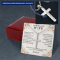 To My Beautiful Wife Cross Necklace – Engraved Soulmate Gift from Husband