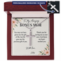 Personalized Cross Necklace for Bonus Mom with Ball Chain – Engraved Gift from Bonus Son or Daughter