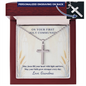 On Your First Holy Communion – Engraved Cross Necklace with Ball Chain