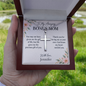 Personalized Cross Necklace for Bonus Mom with Ball Chain – Engraved Gift from Bonus Son or Daughter