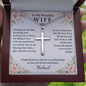 To My Beautiful Wife Cross Necklace – Engraved Soulmate Gift from Husband