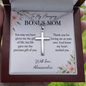 Personalized Cross Necklace for Bonus Mom with Ball Chain – Engraved Gift from Bonus Son or Daughter