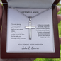 Get Well Soon Cross Necklace with Personalized Card – Engraved Faith Gift for Someone Sick