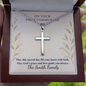 Personalized Cross Necklace for First Communion – Engraved Ball Chain Keepsake Gift