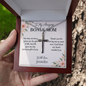 Personalized Cross Necklace for Bonus Mom with Ball Chain – Engraved Gift from Bonus Son or Daughter