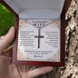 To My Beautiful Wife Cross Necklace – Engraved Soulmate Gift from Husband