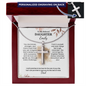 Personalized cross necklace with engraved message — Christian gift for daughter from Dad | The Faith World