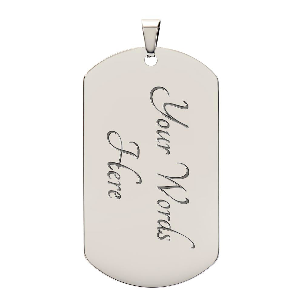 Luxury Christian dog tag necklace with Joshua 1:9 engraving — faith gift for him | Nordenzi
