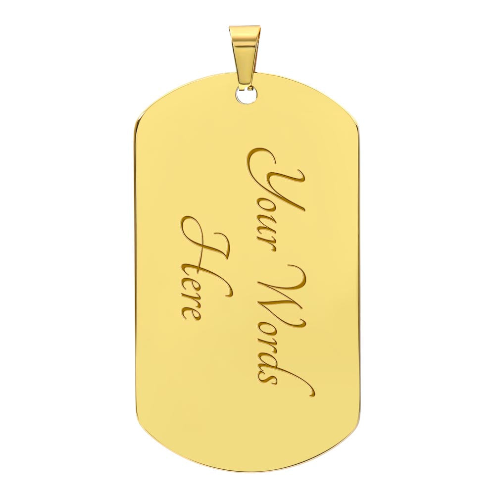 Luxury Christian dog tag necklace with Joshua 1:9 engraving — faith gift for him | Nordenzi