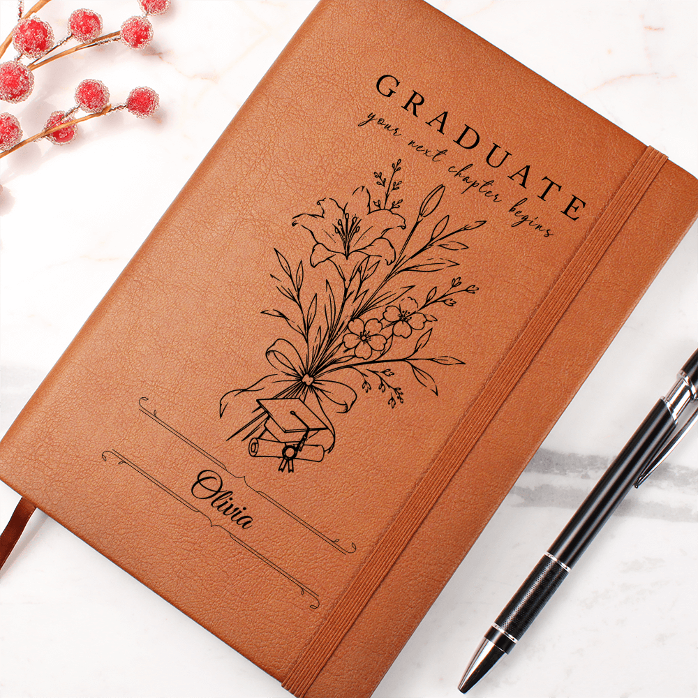 Personalized graduate journal — your next chapter begins | gift for her | The Faith World