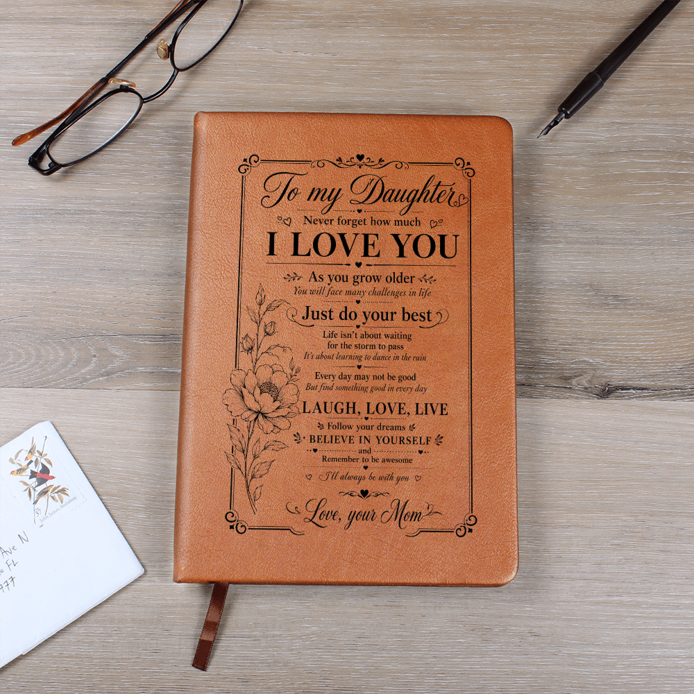 To My Daughter Journal — Vegan Leather Keepsake with "I Love You" Message